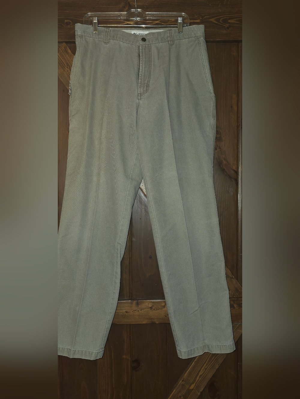 Columbia Mens Canvas Twill Tan Khaki Cargo Pants 100% Cotton 34/32